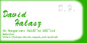 david halasz business card